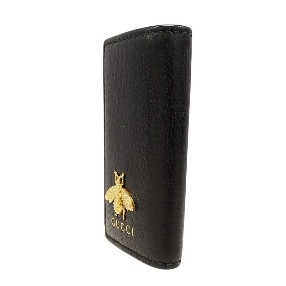 ★SOLD★ Gucci Key Case Animalier Leather Black 6 - Picture 4 of 11